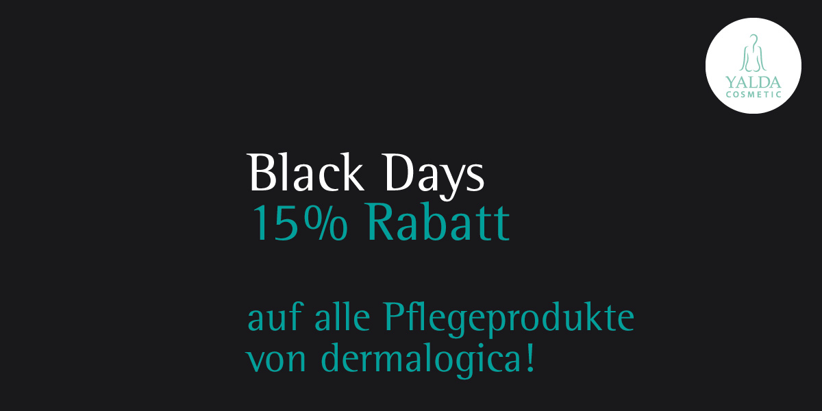 Black Days bei Yalda Cosmetic: 15 Prozent Rabatt auf alle Pflegeprodukte von dermalogica